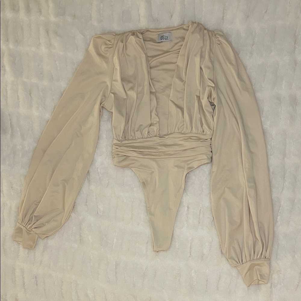 Beige Long Sleeve Bodysuit